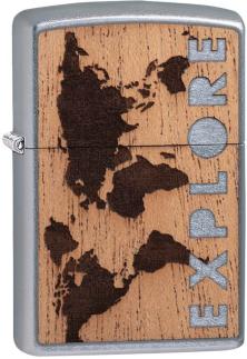  Zippo Woodchuck Explore Earth Map 49171 lighter