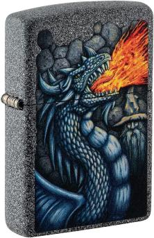  Zippo Fiery Dragon Design Iron Stone 49776 lighter