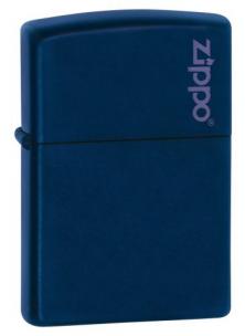 Zippo Navy Blue Matte Logo Zippo 239ZL lighter