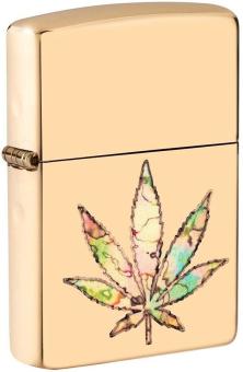  Zippo Leaf Cannabis Fusion Brass 49240 lighter