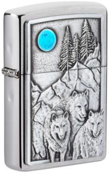  Zippo Wolf Pack and Moon Emblem 49295 lighter