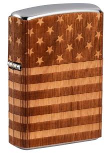  Zippo Woodchuck Wrap American Flag 49332 lighter