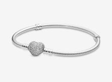  Pandora Sparkling Heart & Snake 590727CZ-18 bracelet