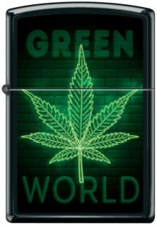  Zippo Cannabis Green World 2418 lighter