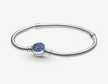  Pandora Moments Sparkling Blue Disc 599288C01-20 bracelet