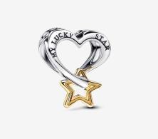  Pandora Lucky Star & Heart 763513C00 beads