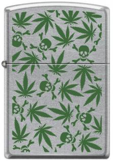  Zippo Cannabis Leaf Skulls 8969 lighter