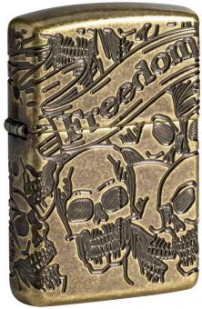  Zippo Freedom Skull Design 49035 lighter