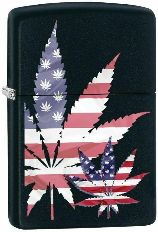  Zippo Cannabis Leaf USA Flag 8979 lighter