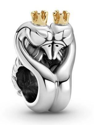  Pandora Two-Tone Swans and Heart 799315C00 beads