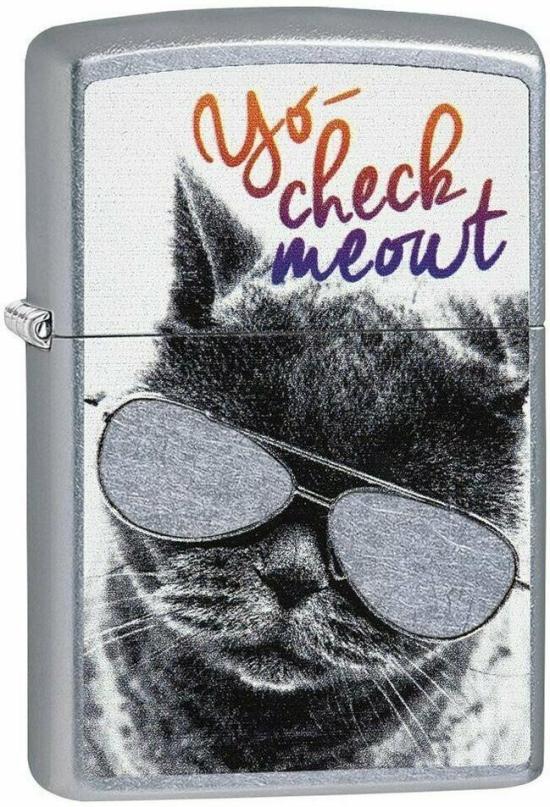  Zippo Cat With Glasses 29619 lighter