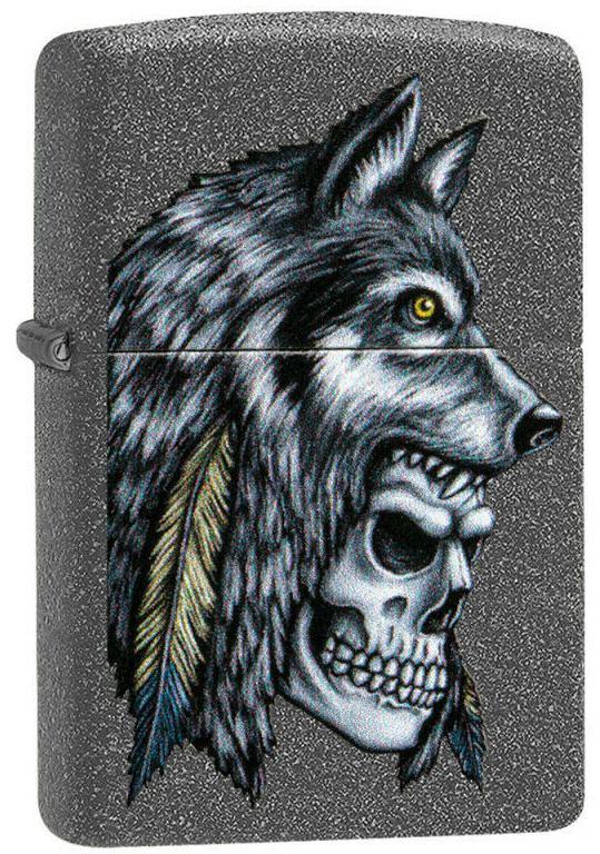  Zippo Wolf Skull Feather 29863 lighter