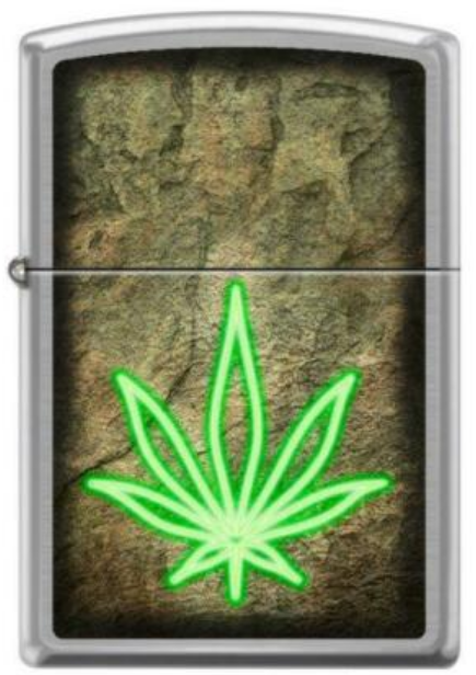  Zippo Neon Cannabis Leaf 4341 lighter