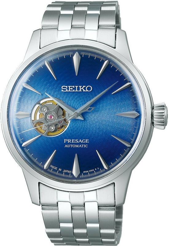  Seiko SSA439J1 Presage Automatic Open Heart Cocktail Time Blue Acapulco watch