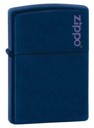 Zippo Navy Blue Matte Logo Zippo 239ZL lighter