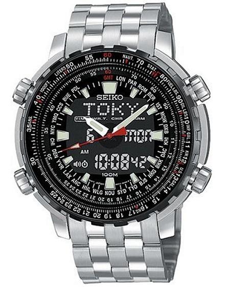 Seiko SNJ017P1 Aviator World Time watch