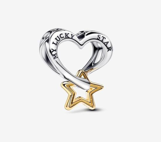  Pandora Lucky Star & Heart 763513C00 beads