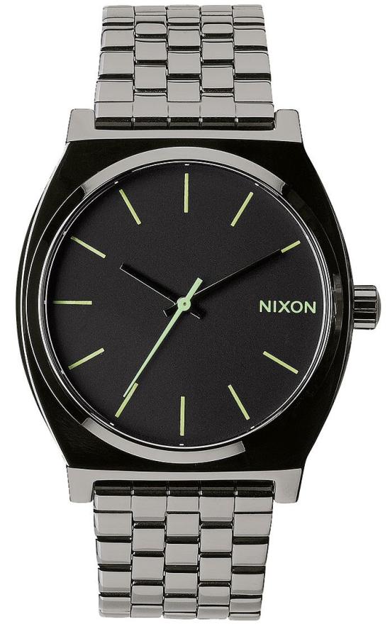  Nixon Time Teller Polished Gunmetal Lum A045 1885 watch