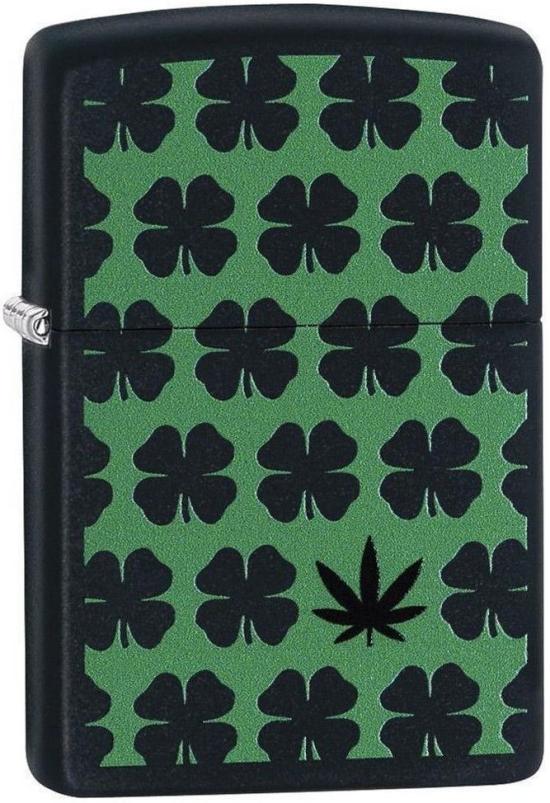  Zippo Clover and Cannabis Leaf 29729 lighter