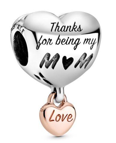  Pandora Love You Mom Heart 788830C00 beads