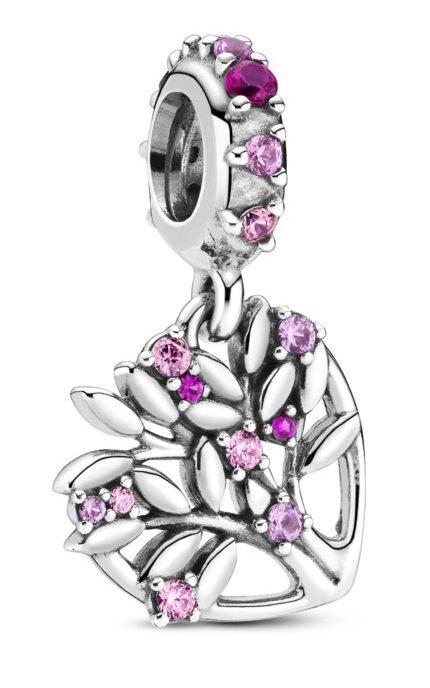 Přívěsek Pandora Pink Heart Family Tree 799153C01